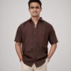 brown casual shirt