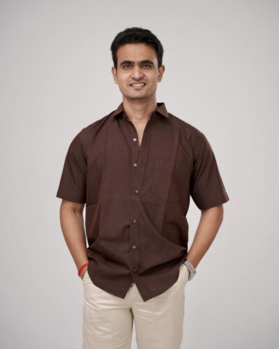 brown casual shirt
