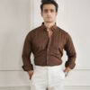 linen brown shirt