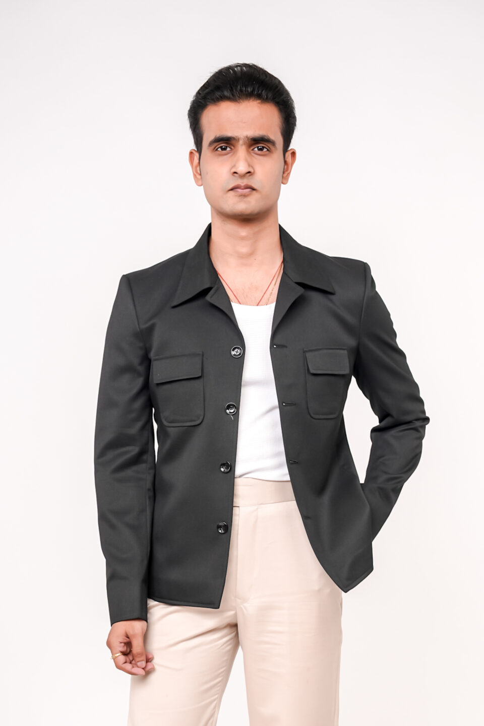 black stylish jacket men